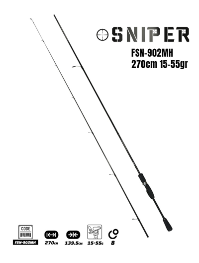 Fujin Sniper 270cm 15-55gr Spin Kamış FSN-902MH Spin Kamışları