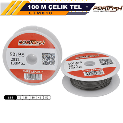 Asist İpPortfish Çelik Telli 100 metre - 40LBS