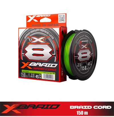 Ygk X035 Braid Cord PE X8 150M Chartreuse İp Misina