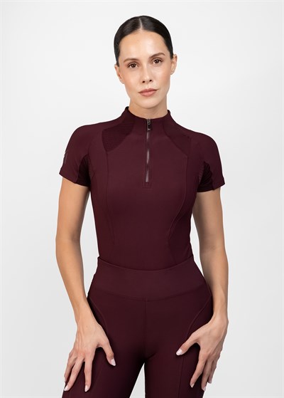 Frame Kısa Kollu Binici Bluzu (Bordo)