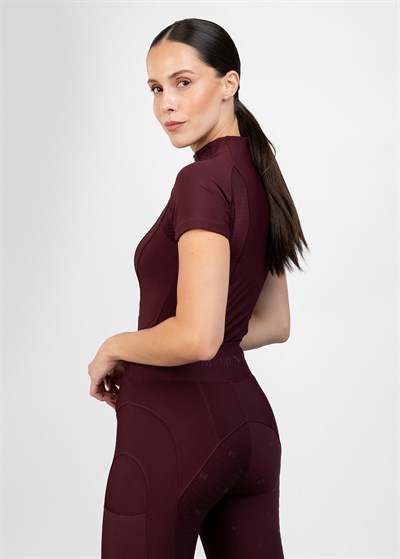 Frame Kısa Kollu Binici Bluzu (Bordo)