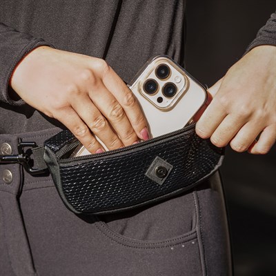 Klipsli Bel Çantası - Croco