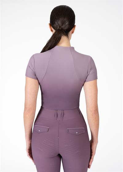Ombré Kısa Kollu Binici Bluzu (Mürdüm/Orkide)