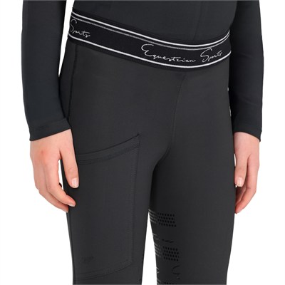 QHP Eden Junior Full Grip Çocuk Binici Taytı - Siyah