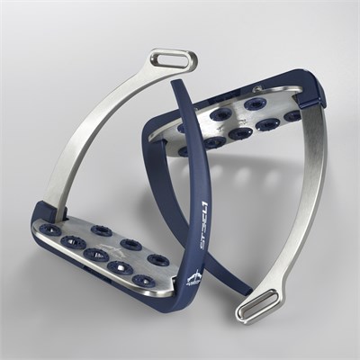 VEREDUS Steel1 Güvenlikli Çelik Binici Üzengisi - Gümüş / Lacivert
