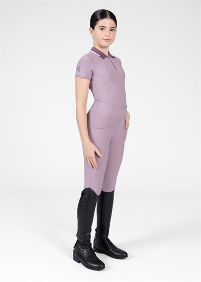 YR Concept Kısa Kollu Polo Yaka Binici Bluzu (Orkide)