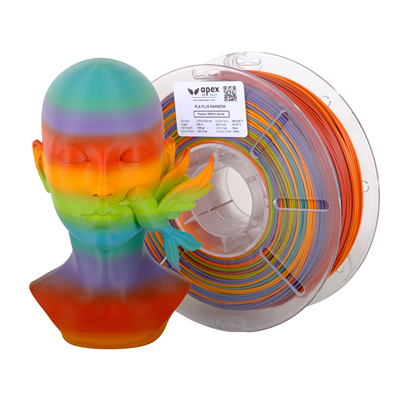 Apex3D Gökkuşağı PLA+ Filament - Tropik Işıltı 1 Kg 1.75mm