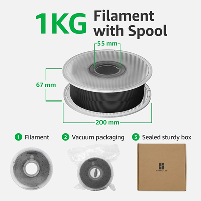 Bambu Lab PLA Mat Leylak Moru Filament 1.75mm 1 Kg - Makaralı
