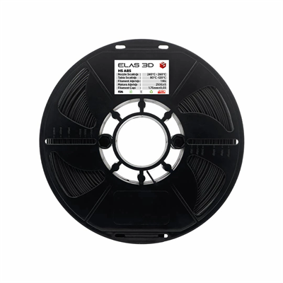 Elas 3D Siyah HS ABS Filament - 1.75mm - 1 Kg