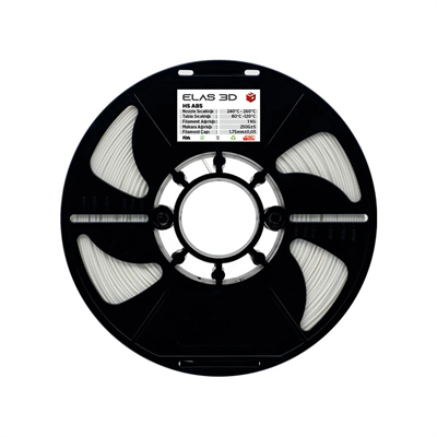 Elas 3D Beyaz HS ABS Filament - 1.75mm - 1 Kg