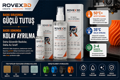 Rovex3D 3D Yazıcı Tabla Yapıştırıcısı 250 ml