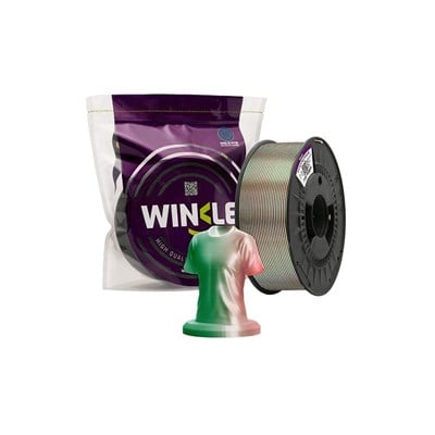 Winkle PLA Silk Multicolor Filament Green-Whıte-Red 1.75mm 1 Kg