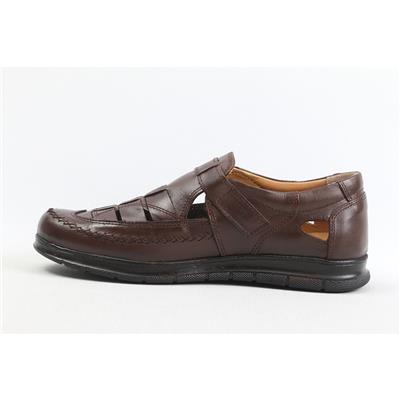 Ulus 04 Kahve Deri Sandalet