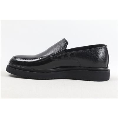 ULUS 090 BAĞSIZ AYNALI POLİ SİYAH RUGAN CASUAL AYAKKABI