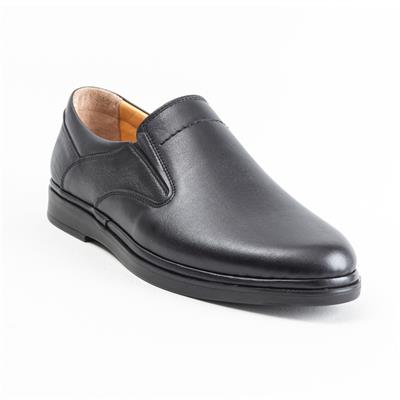 Ulus 095 Lastikli Sade Siyah Comfort Ayakkabi