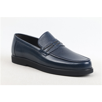 Ulus 1006 Örgülü Lacivert Rok Eva Loafer Ayakkabi