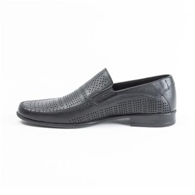 Ulus 2239 Delikli Siyah Loafer Ayakkabi