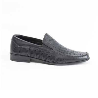 Ulus 2239 Delikli Siyah Loafer Ayakkabi