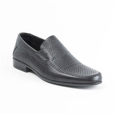 Ulus 2239 Delikli Siyah Loafer Ayakkabi