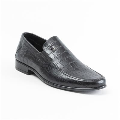 ULUS 2250 SİYAH CROCO LOAFER AYAKKABI