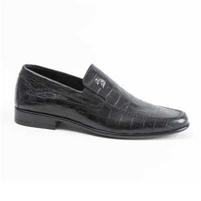 ULUS 2250 SİYAH CROCO LOAFER AYAKKABI