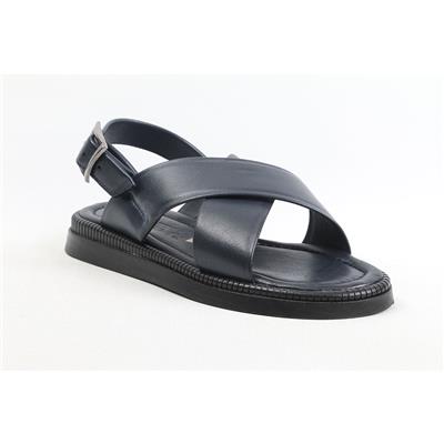 Ulus 2404 Lacivert Deri Montali Sandalet