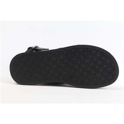 Ulus 2404 Siyah Deri Montali Sandalet