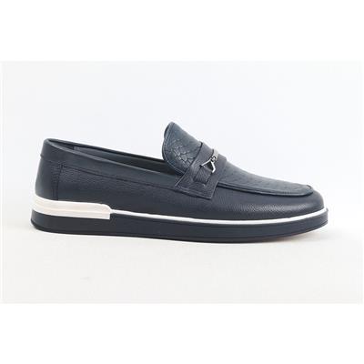 Ulus 250 Baskili Lacivert Loafer Ayakkabi