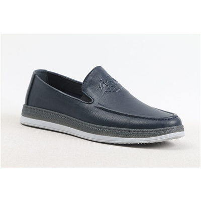 Ulus 311 Baskili Lacivert Loafer Ayakkabi