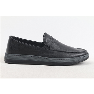 Ulus 311 Baskili Siyah Loafer Ayakkabi