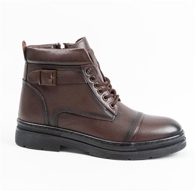 Ulus 3808  Fermuarli Kahve Miflonlu Bot