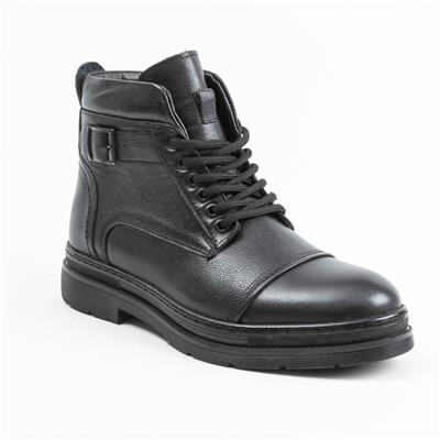 Ulus 3808  Fermuarli Siyah Miflonlu Bot