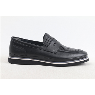 ULUS 4121 SİYAH KUŞAKLI DELİKLİ LOAFER AYAKKABI