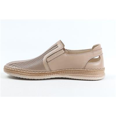 Ulus 7050 Bej Delikli Loafer Ayakkabi