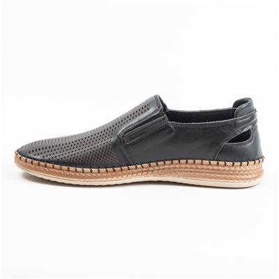 Ulus 7050 Siyah Delikli Loafer Ayakkabi