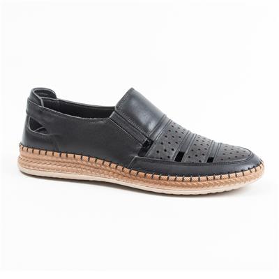 Ulus 7052 Siyah Delikli Loafer Ayakkabi