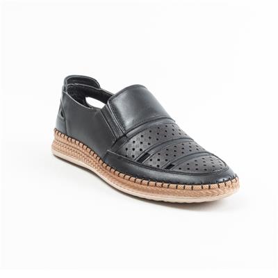 Ulus 7052 Siyah Delikli Loafer Ayakkabi