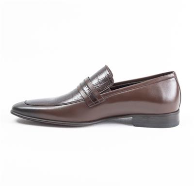 ULUS 7504-1 KAHVE CROCO BASKILI JURDAN NEOLİT KLASİK AYAKKABI