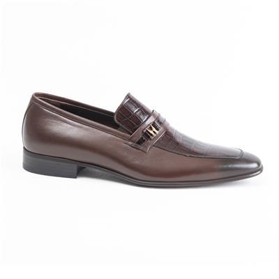 ULUS 7504-1 KAHVE CROCO BASKILI JURDAN NEOLİT KLASİK AYAKKABI