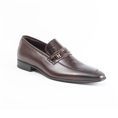 ULUS 7504-1 KAHVE CROCO BASKILI JURDAN NEOLİT KLASİK AYAKKABI
