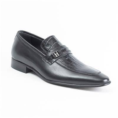 ULUS 7504-1 SİYAH CROCO BASKILI JURDAN NEOLİT KLASİK AYAKKABI