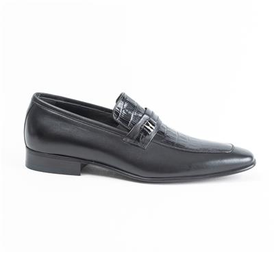 ULUS 7504-1 SİYAH CROCO BASKILI JURDAN NEOLİT KLASİK AYAKKABI