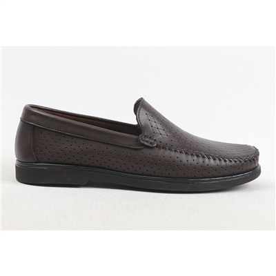 Ulus 800 Delikli Kahve Loafer Ayakkabi