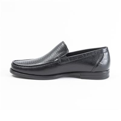 Ulus T-2312-1 Delikli Siyah Loafer Ayakkabi