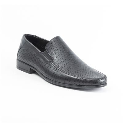 Ulus T-2312 Delikli Siyah Loafer Ayakkabi