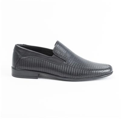 Ulus T-2312 Delikli Siyah Loafer Ayakkabi