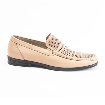 Ulus T-50  Delikli Bej Loafer Ayakkabi