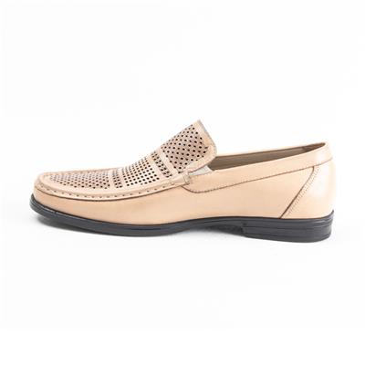 Ulus T-50  Delikli Bej Loafer Ayakkabi