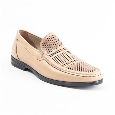 Ulus T-50  Delikli Bej Loafer Ayakkabi