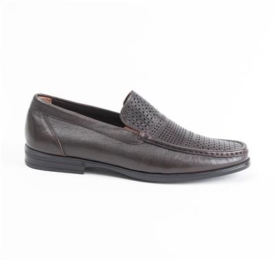 Ulus T-50  Delikli Kahve Loafer Ayakkabi